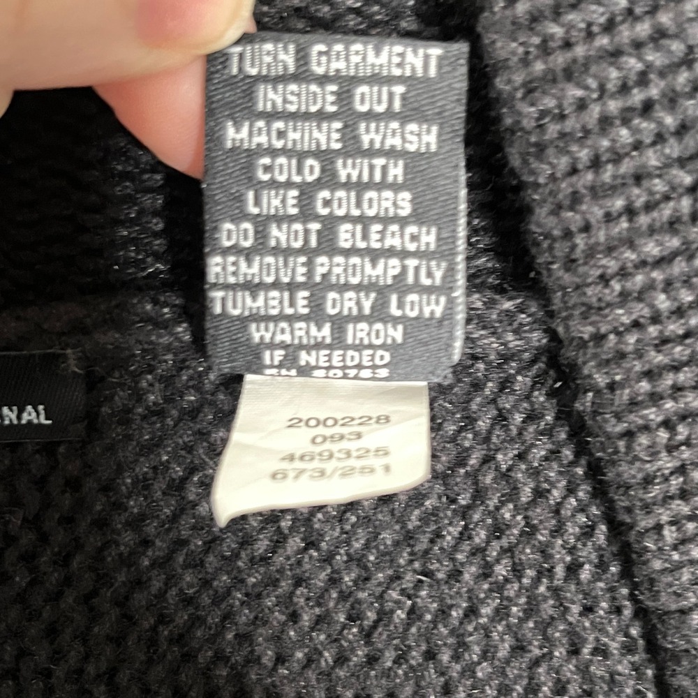 Vtg Moda Intl Black Chunky Knit Sweater Wrap Plunge M 90s Y2K Oversized Grunge - Picture 15 of 16